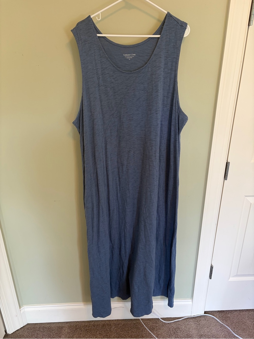 Coldwater Creek Blue Scoop Neck Maxi Dress
